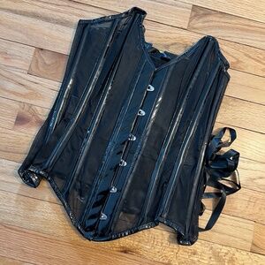 Daisy Corsets Vinyl and Mesh Overbust Corset
